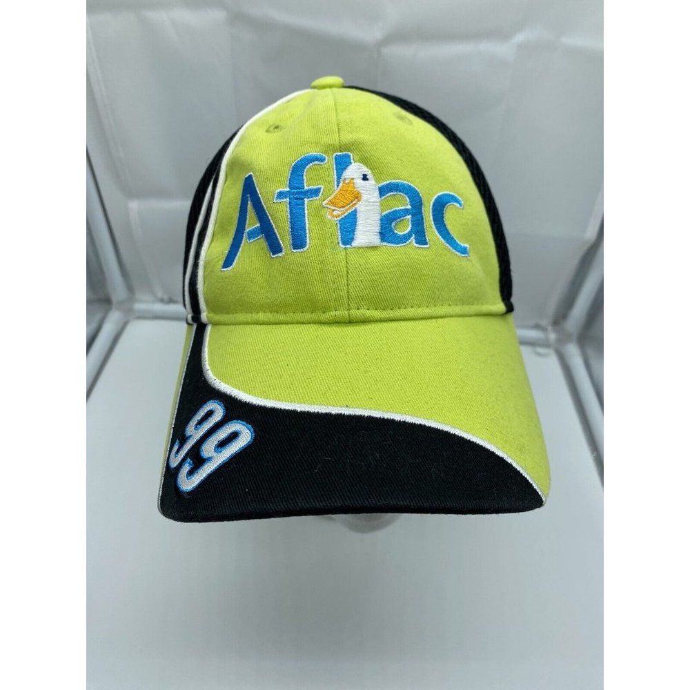 Carl Edwards Aflac 99 Green Black Baseball Hat Cap Adjustable Hook Loop Nascar